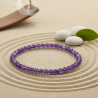 Bracelet minimaliste en Améthyste naturelle 4mm, idéal pour la sérénité et l'intuition.