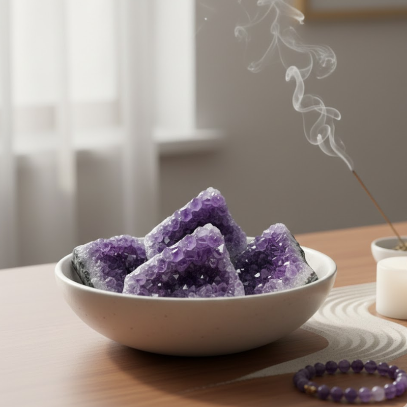 druse améthyste naturelle taille xs idéale pour la table de chevet