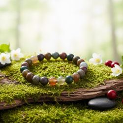 Bracelet 8 mm Agate Indienne, ancrage profond au chakra racine et confiance en soi.