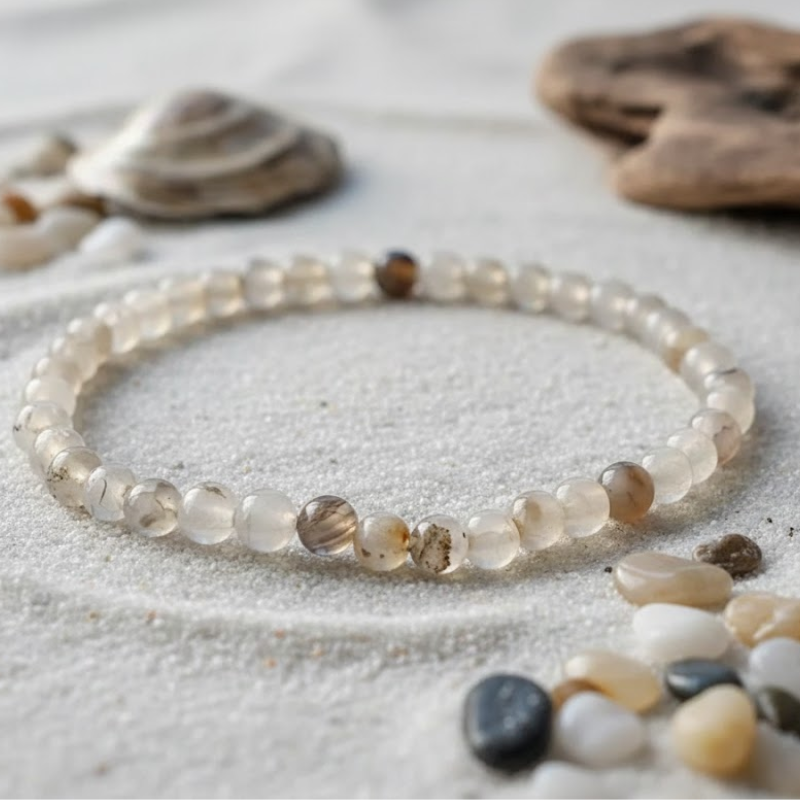 Bracelet fin en Agate Œil de Dragon 4 mm, pierres naturelles magnétisées pour la force et la protection.