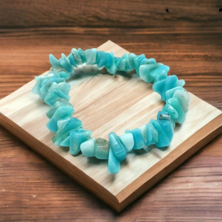 Bracelet Amazonite baroque naturelle qualité Grade A pierres irrégulières.