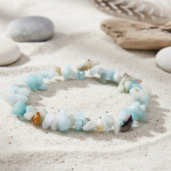 Bracelet en pierres baroques de fleur d'amazonite multicolore naturelle magnétisée.