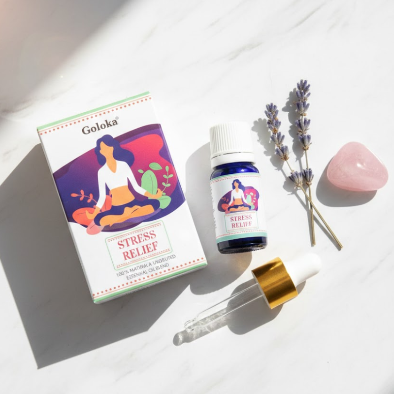 Synergie d'huiles essentielles Stress Relief Goloka - 10ml + pipette.