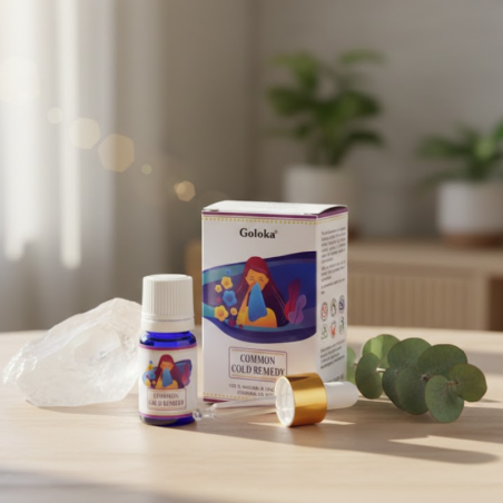 Synergie d'huiles essentielles Common Cold Remedy Goloka - 10ml avec pipette.