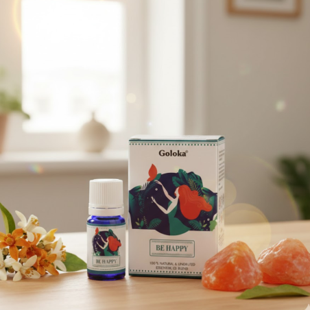 Synergie d'huiles essentielles Be Happy Goloka - 10ml pour la gaieté et l'optimisme.