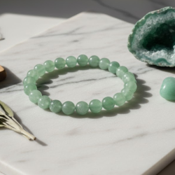 Bracelet Aventurine verte 8 mm, magnétisé sur mesure pour l'équilibre et la force intérieure