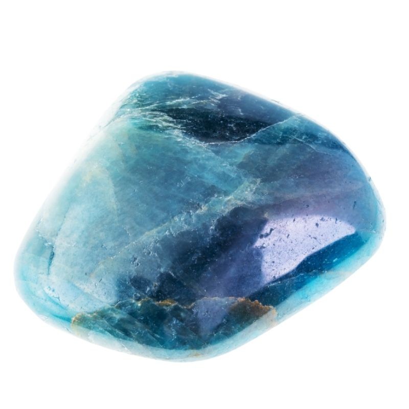 Pierre roulée en Apatite naturelle de Madagascar - Magnétisée par Créations Serpentine.