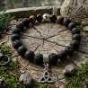 Bracelet Rune Naudhiz | Obsidienne & Héliotrope | Magie Runique