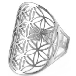 Bague Fleur de vie argentée