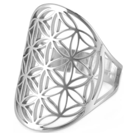Bague Fleur de vie argentée