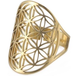 Bague Fleur de vie Dorée