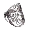 Bague ajustable en acier inoxydable avec symbole celte Triskel, argenté.