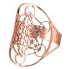 Bague spirituelle ajustable en acier inoxydable gravée du Cube de Métatron, finition acier rosé