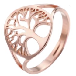 Bague arbre de vie or rosé
