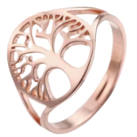 Bague arbre de vie or rosé