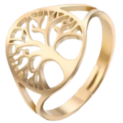 Bague arbre de vie dorée
