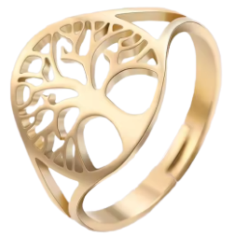 Bague arbre de vie dorée