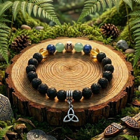 Bracelet Runique Ehwaz | Réussite de Projets & Protection des Déplacements | Bijou Viking