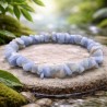 Bracelet en pierres baroques d'Angélite naturelle - Douceur et Sérénité - Créations Serpentine.