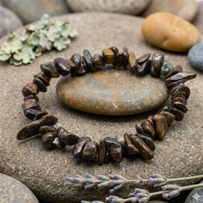 Bracelet Baroque Bronzite | Protection et Digestion | Lithothérapie