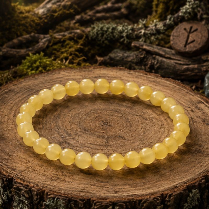 Bracelet magnétisé en Citrine naturelle d'Argentine 8mm - Pierre de réussite et de joie, lithothérapie.