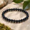 Bracelet fin en Spinelle Noire naturelle 6mm - Bouclier protecteur et ancrage - Créations Serpentine.