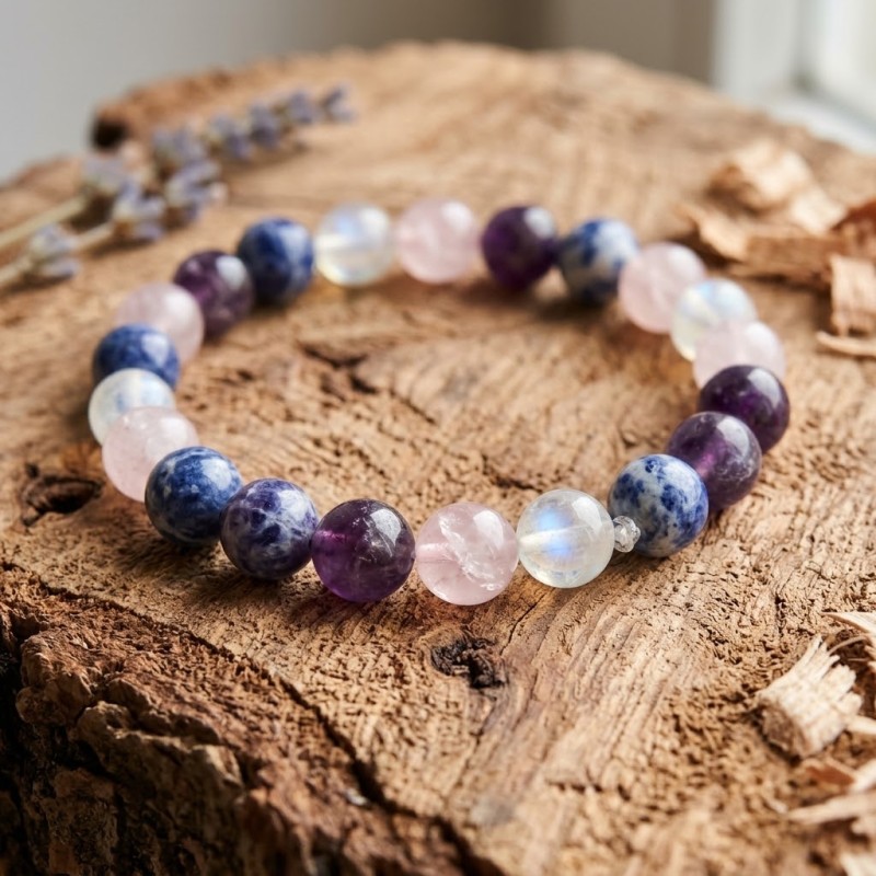 bracelet sommeil réparateur personnalisé magnétisé lithothérapie