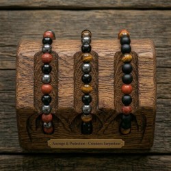 Bracelet Ancrage & Protection 8 mm en Pierres Naturelles | Créations Serpentine