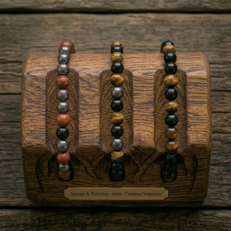 Bracelet Ancrage6 mm : Pierres d'Enracinement | Créations Serpentine