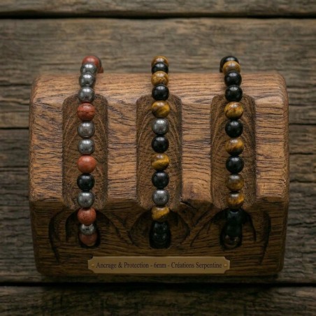 Bracelet Ancrage6 mm : Pierres d'Enracinement | Créations Serpentine