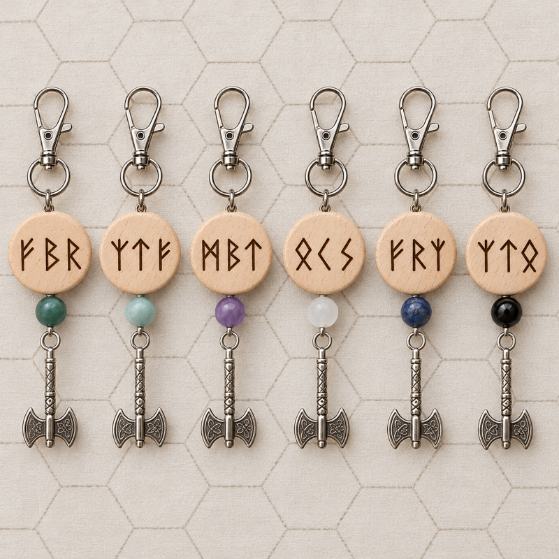 Porte-clés Runique - Talisman Sur Mesure, Intention Personnalisée