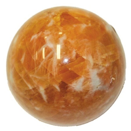 Sphère en calcite orange 
